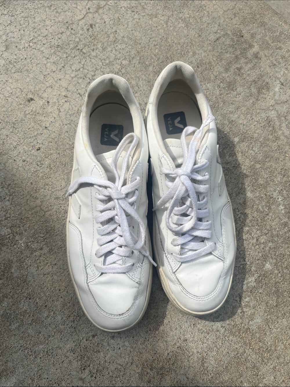 Veja White Low-Top Men's Leather Sneakers